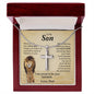 To My Son | Never Forget That I Love You - Stainless Steel Cross Necklace
