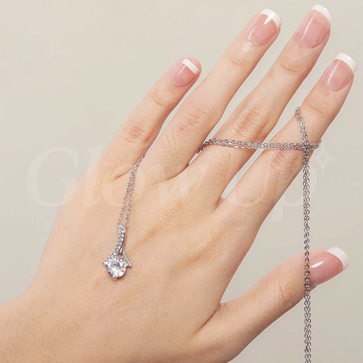 To My Girlfriend - The Day I Met You - White Gold Alluring Necklace