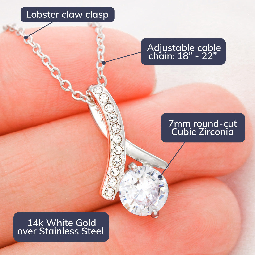 To My Girlfriend - The Day I Met You - White Gold Alluring Necklace