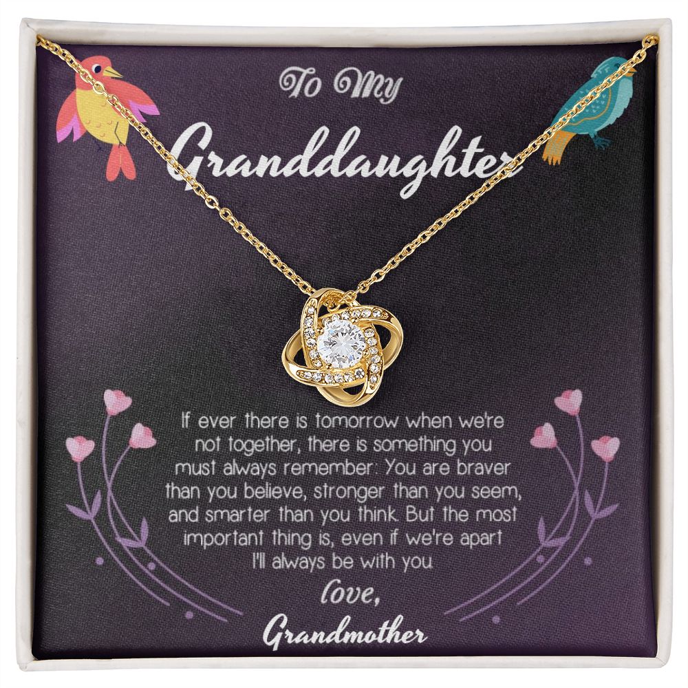To My Granddaughter Love Knot Necklace