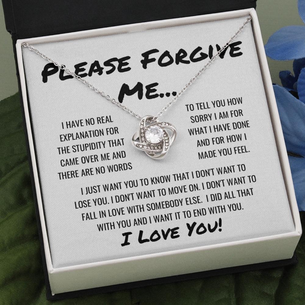 Sorry Forgive Me Apology Love Knot Necklace