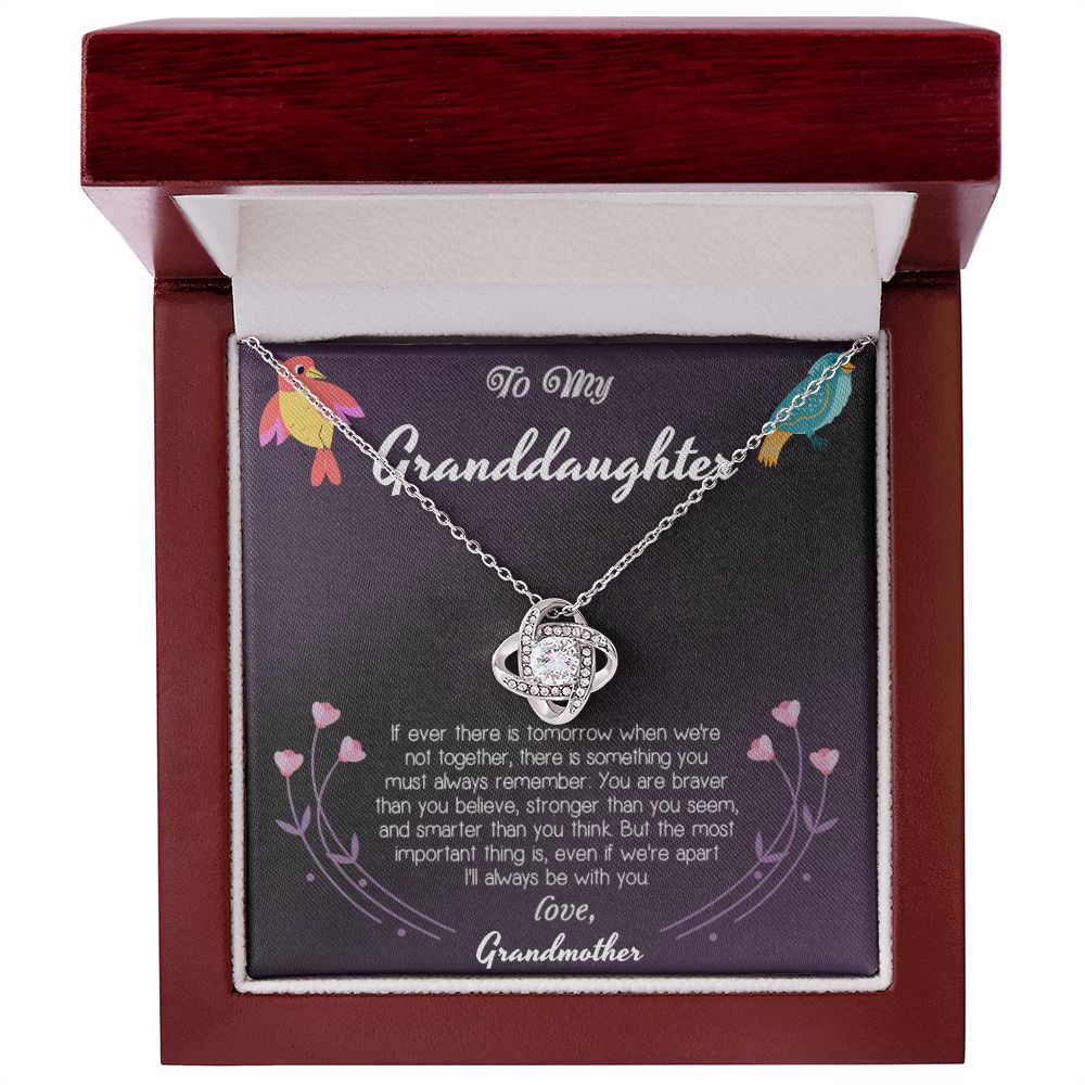 To My Granddaughter Love Knot Necklace