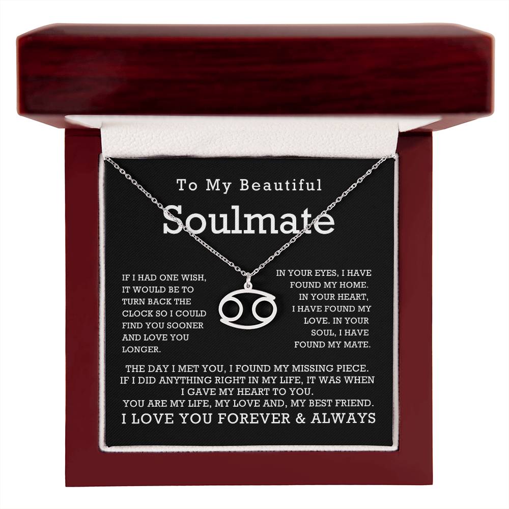 Zodiac Symbol Necklace To My Beautiful Soulmate You Are My Life My Love My Best Friend with Message Card