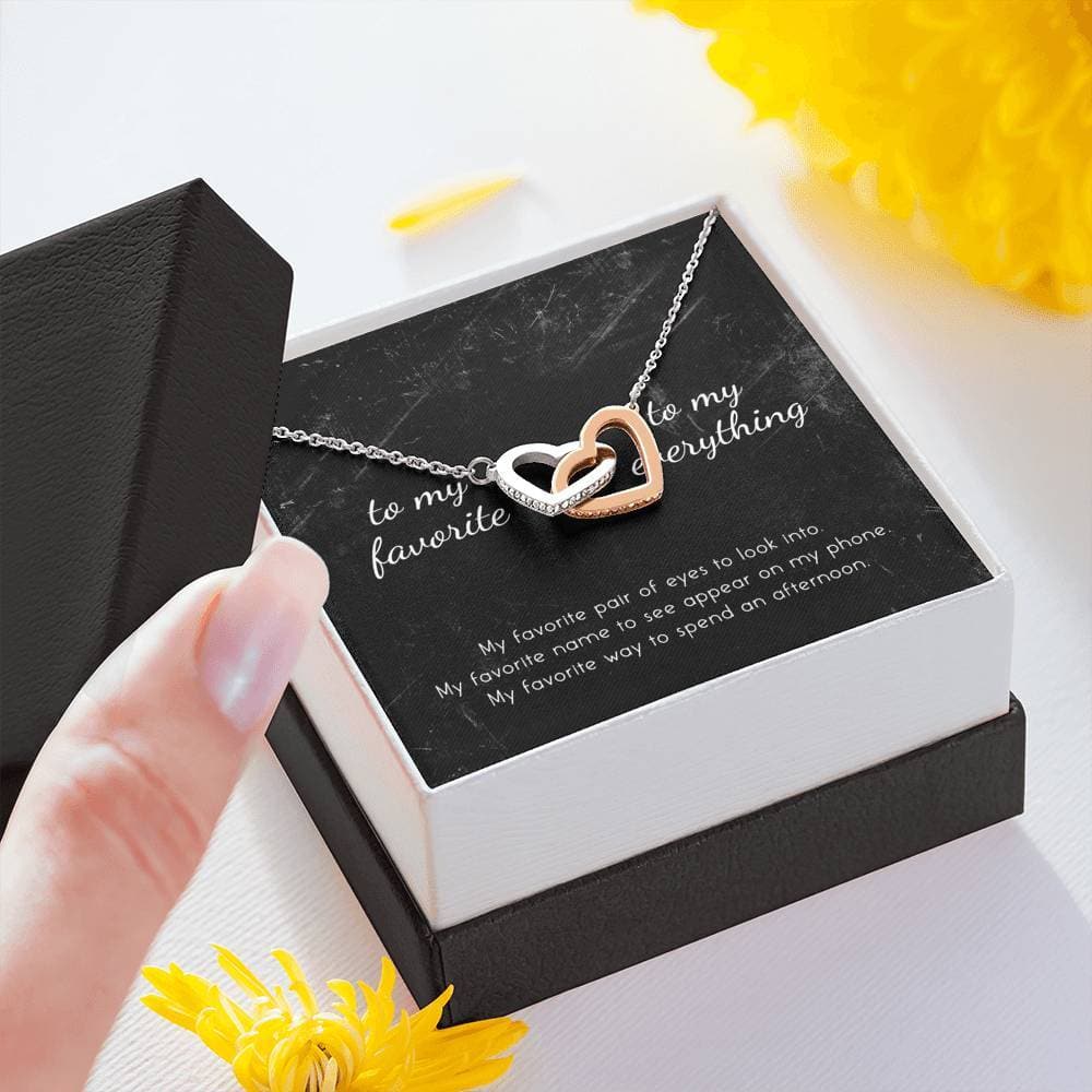 To My Favorite, To My Everything Interlocking Hearts Necklace