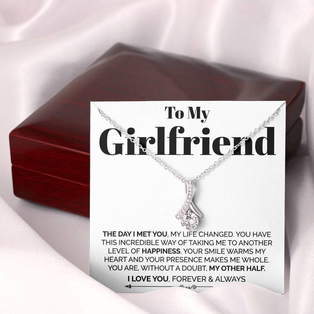 To My Girlfriend - The Day I Met You - White Gold Alluring Necklace