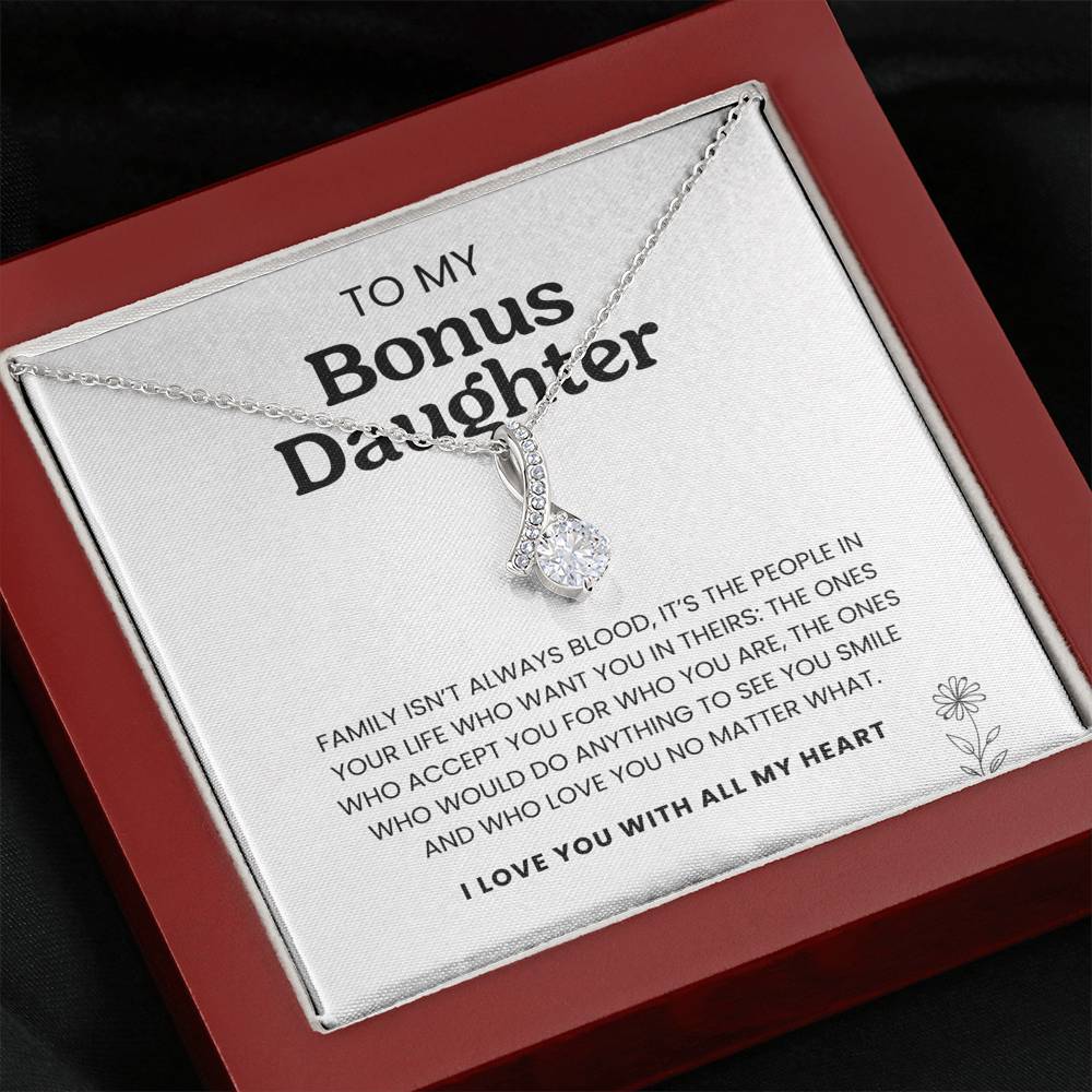 (ALMOST SOLD OUT) To My Bonus Daughter | I'd Do Anything To See You Smile | Silver Necklace