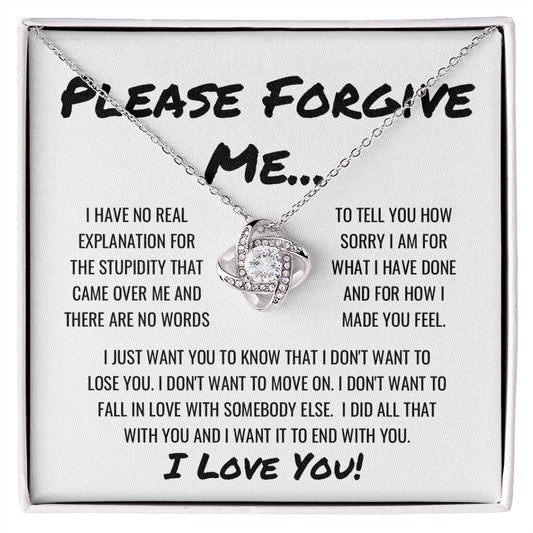 Sorry Forgive Me Apology Love Knot Necklace
