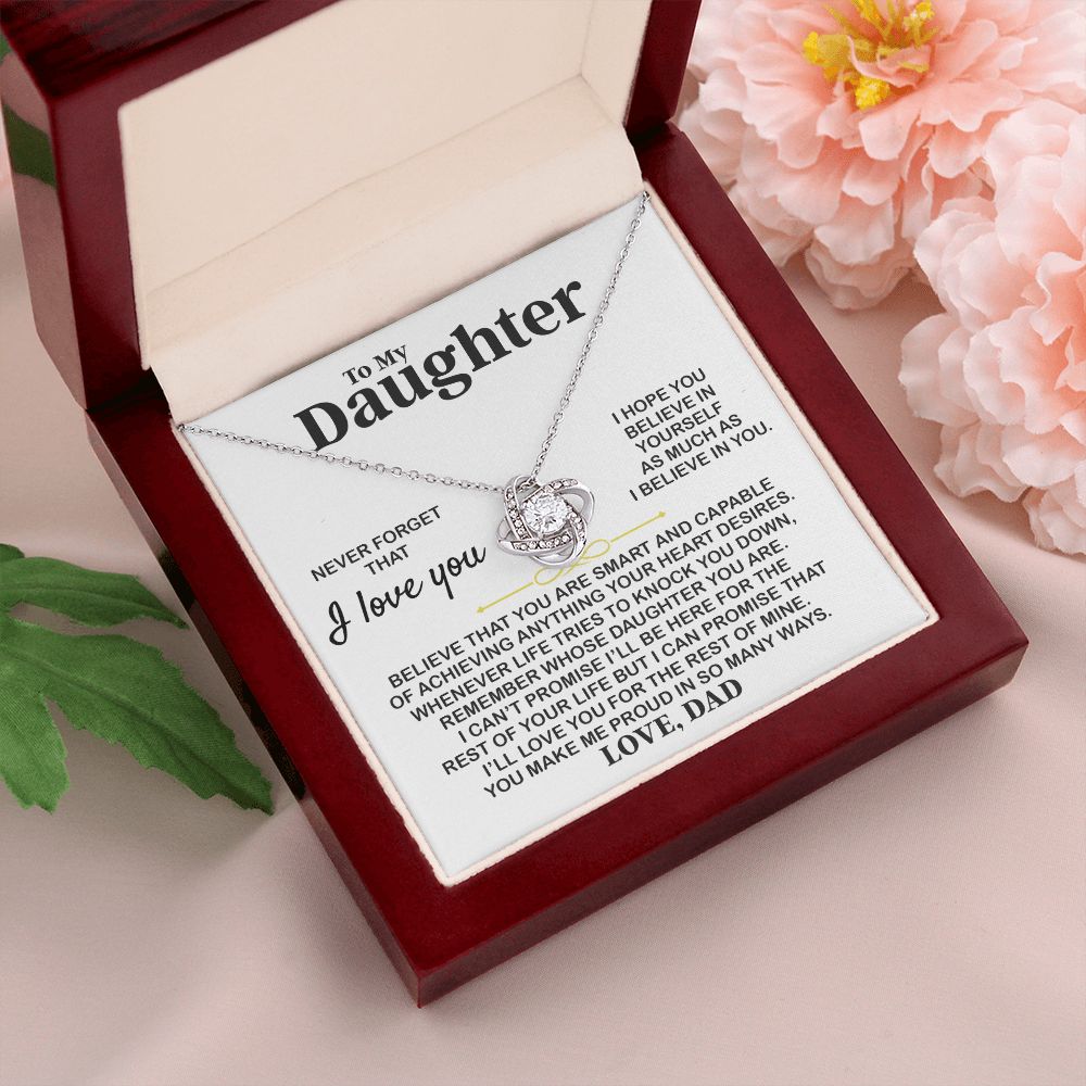 To My Daughter, I Hope You, Gift For Daughter From Dad, Love Knot Necklace