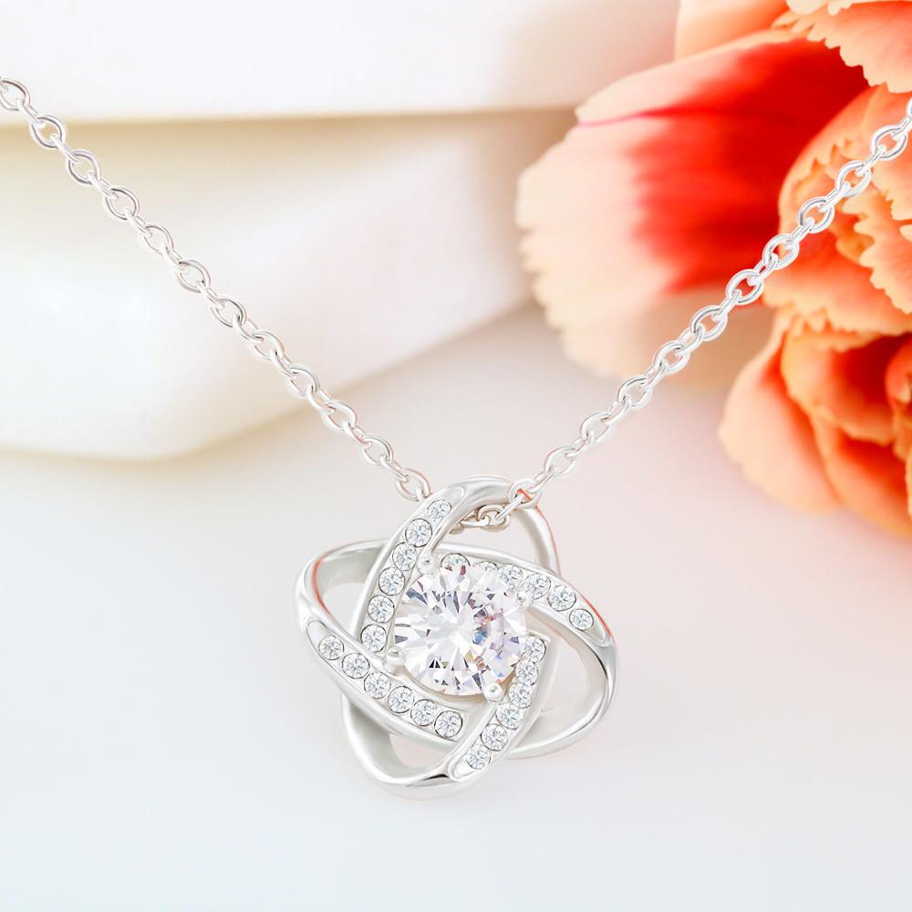 To My Mom Time May Fly Love Knot Necklace