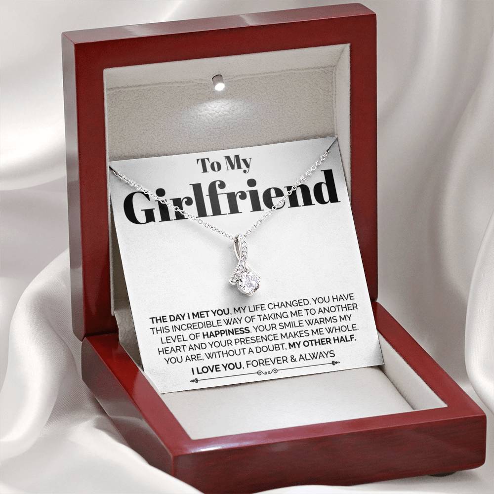 To My Girlfriend - The Day I Met You - White Gold Alluring Necklace